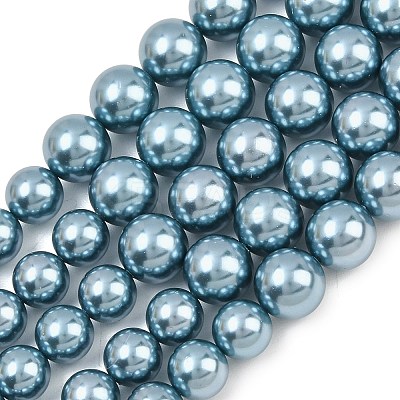 Electroplated Shell Pearl Graduated Beads Strands BSHE-C011-04-04-1