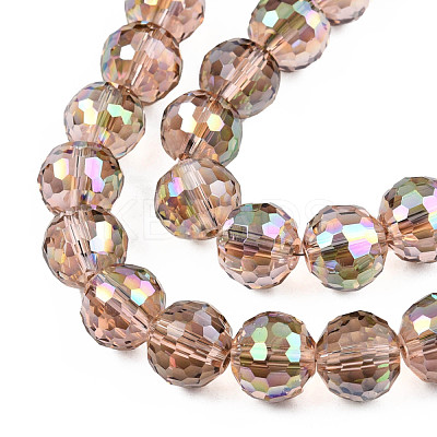 Electroplate Transparent Glass Beads Strands EGLA-N002-46-H03-1