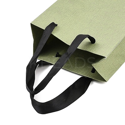 Paper Gift Tote Bags with Nylon Black Ribbon Handles ABAG-K004-01B-1