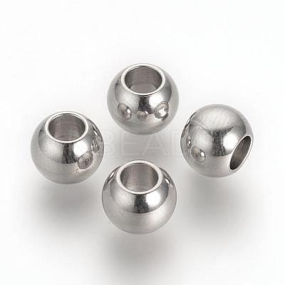 Tarnish Resistant 304 Stainless Steel European Beads STAS-R071-39-1