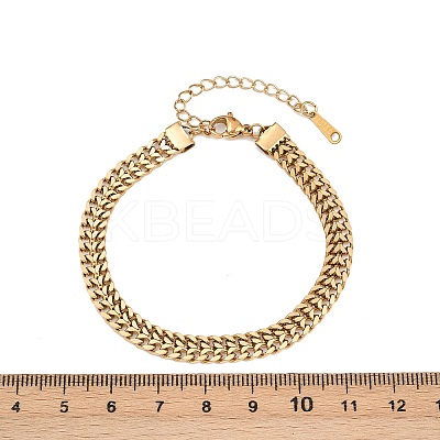 304 Stainless Steel Curb Chain Bracelets for Women BJEW-G759-08G-1