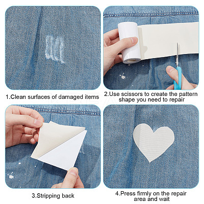 Self-Adhesive Nylon Cloth Repair Patches Rolls PATC-WH20008-01B-1