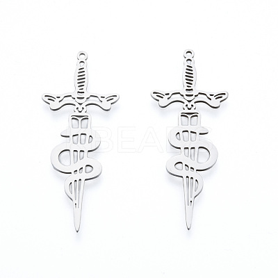 Non-Tarnish 201 Stainless Steel Big Pendants STAS-N090-LA976-1-1