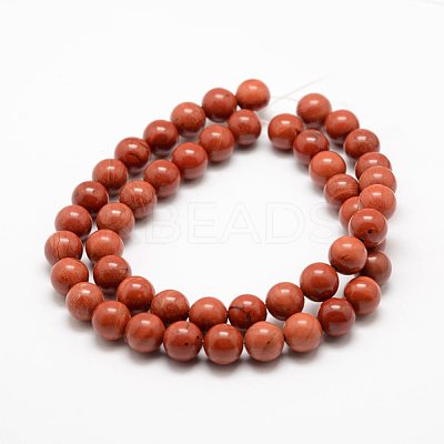 Natural Red Jasper Beads Strands G-E375-6mm-03-1