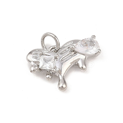 Brass Micro Pave Cubic Zirconia Pendants KK-G544-19P-1
