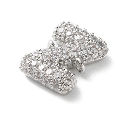 Brass Micro Pave Cubic Zirconia Letter Links KK-I717-04Z-P-1