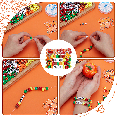 DIY Alloy Enamel & Plastic Beads Bracelets Making Kits DIY-AR0004-32-1