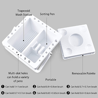 Plastic Artist Brush Basin Multifunction Paint Brush Tub TOOL-PH0001-24-1