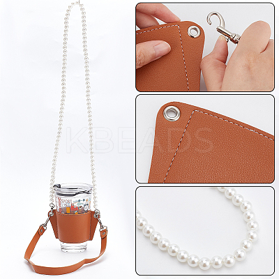 PU Leather Heat Resistant Reusable Cup Sleeve AJEW-WR0001-87A-1