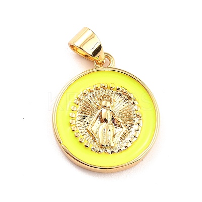 Brass Enamel Pendants KK-P209-03G-03-RS-1