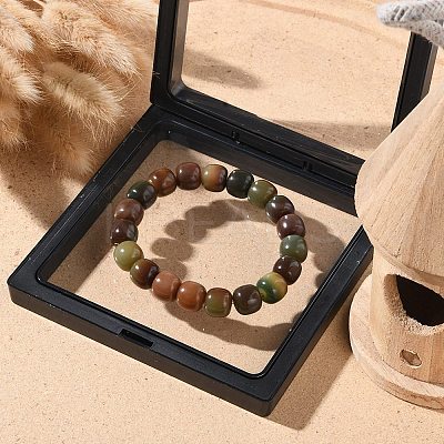 Bodhi Wood Column Beaded Stretch Bracelet for Women BJEW-YW0001-04B-1