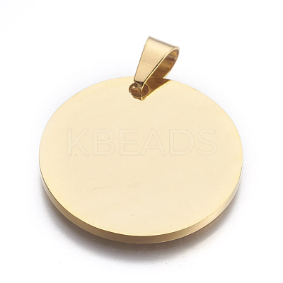 304 Stainless Steel Stamping Blank Tag Pendants Ion Plating(IP) STAS-L218-03G-1