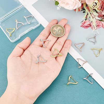 12Pcs 3 Colors Rack Plating Brass Micro Pave Cubic Zirconia Ice Pick Pinch Bails KK-FH0004-29-1