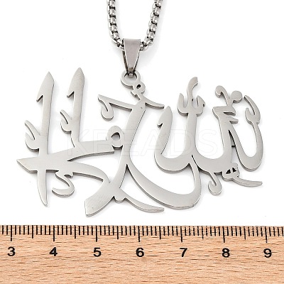 201 Stainless Steel Pendant Necklaces LS-NJEW-C066-14P-1