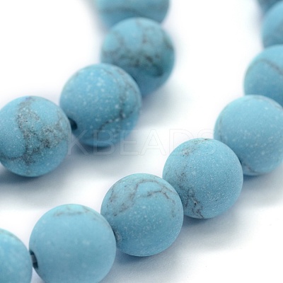 Synthetic Turquoise Beads Strands G-P387-01-6mm-1
