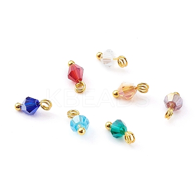 Handmade Faceted Glass Beads Charms X1-PALLOY-JF00636-1