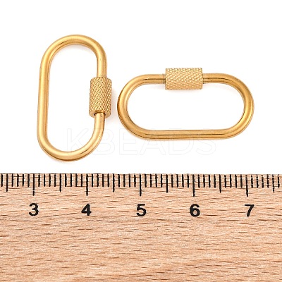 Ion Plating(IP) 304 Stainless Steel Screw Carabiner Lock Charms STAS-K192-01G-1