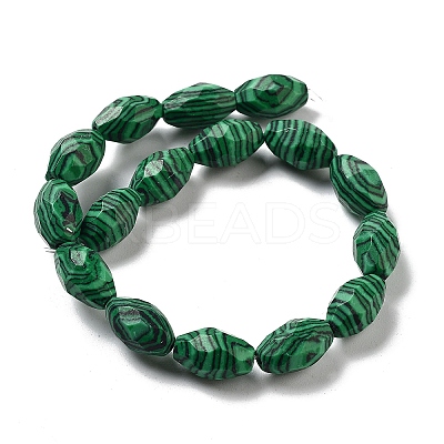 Synthetic Malachite Beads Strands G-P520-C17-01-1