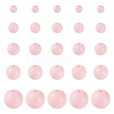 100Pcs 5 Styles Opaque Acrylic Beads MACR-TADJ0001-12G-1