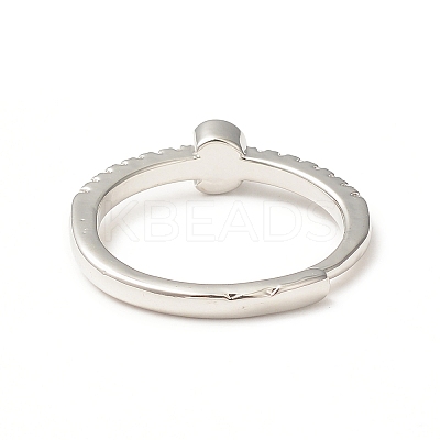 Clear Cubic Zirconia Initial Letter Adjustable Ring RJEW-C052-01P-C-1