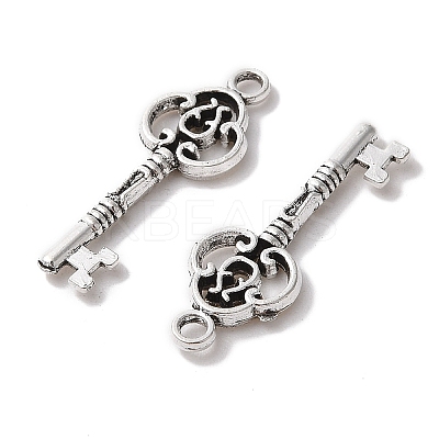 Tibetan Style Alloy Skeleton Key Pendants TIBEP-Q043-014-RS-1