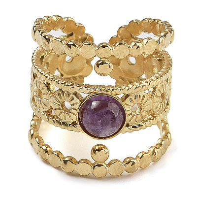 Natural Amethyst Finger Rings RJEW-U027-03G-07-1
