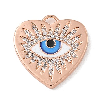 Rack Plating Brass Micro Pave Cubic Zirconia with Enamel Pendants KK-G515-58KCG-1