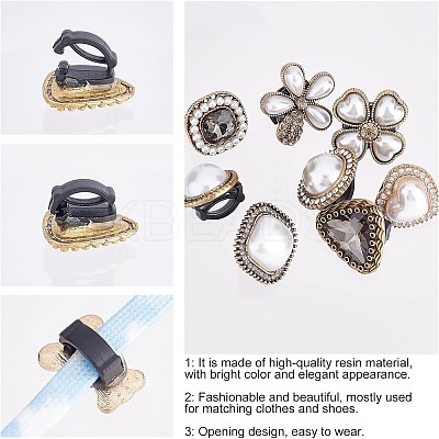 8pcs 8 style Alloy Shoe Buckle Clips FIND-FG0001-65-1
