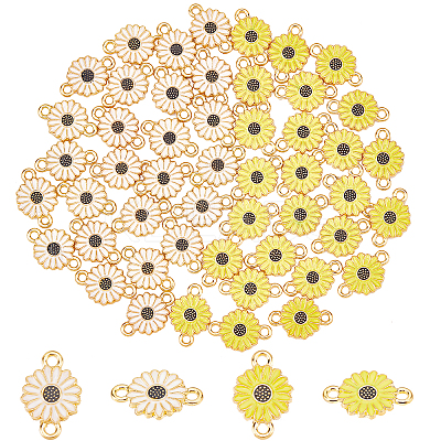 50Pcs 2 Colors Golden Tone Alloy Connector Charms FIND-CA0004-55-1