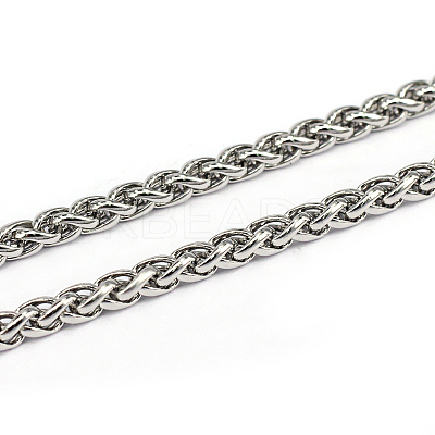 Tarnish Resistant 3.28 Feet 304 Stainless Steel Wheat Chains X-CHS-L001-30-4mm-1