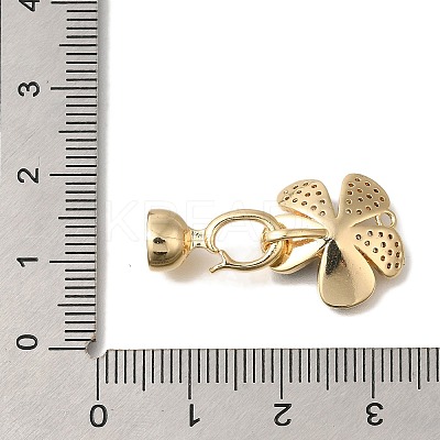 Brass Black Lip Shell Fold Over Clasps KK-K389-137G-1