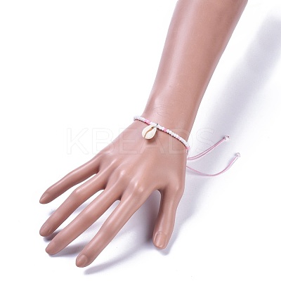 Adjustable Glass Seed Bead Braided Bead Bracelets BJEW-JB04283-M-1