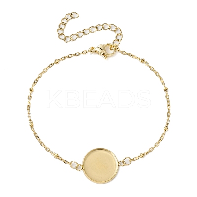 2Pcs 2 Colors 304 Stainless Steel Round Cabochon Setting Bracelets BJEW-JB11090-1