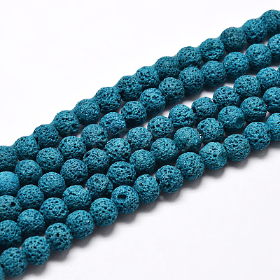 Natural Lava Rock Round Bead Strands G-I124-10mm-09-1