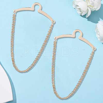 4Pcs Brass Hanging Chains Collar Pins Tie Clips AJEW-SC0004-04B-1