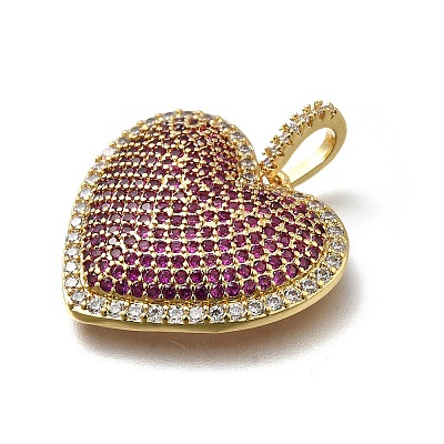 Brass Micro Pave Cubic Zirconia Pendants KK-C090-43G-03-1