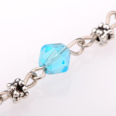 Handmade Bicone Glass Beads Chains for Necklaces Bracelets Making AJEW-JB00061-02-1