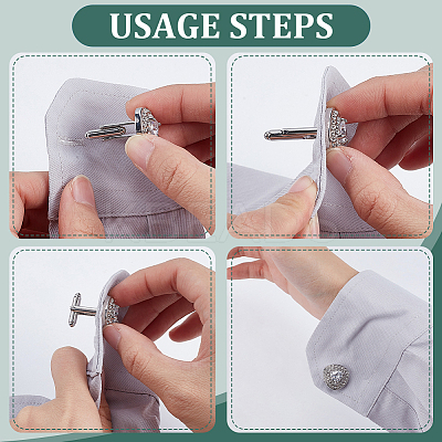 3 Pairs Alloy Compass Cufflinks FIND-FG0004-07-1