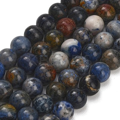Natural Dumortierite Beads Strands G-F826-A01-8mm-1