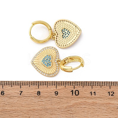 Brass Cubic Zirconia Hoop Earrings EJEW-Q042-02A-G-1