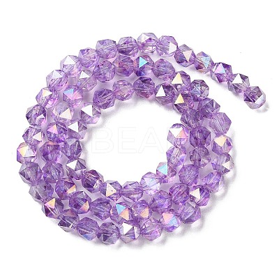 Transparent Electroplate Glass Beads Strands EGLA-F160-01C-1