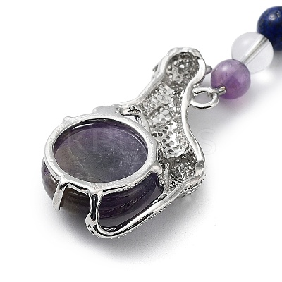 Natural Amethyst & Brass Cheetah Keychain KEYC-H019-01P-03-1