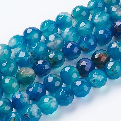 Natural Agate Beads Strands G-G580-8mm-05-1