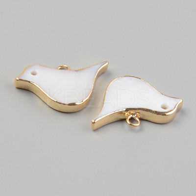 Electroplate Natural Freshwater Shell Pendants SHEL-T017-05-1