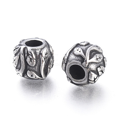 304 Stainless Steel European Beads STAS-F243-36AS-1