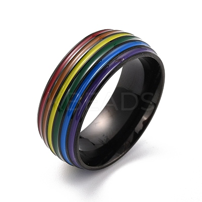 Rainbow Pride Finger Ring RJEW-M140-01EB-1