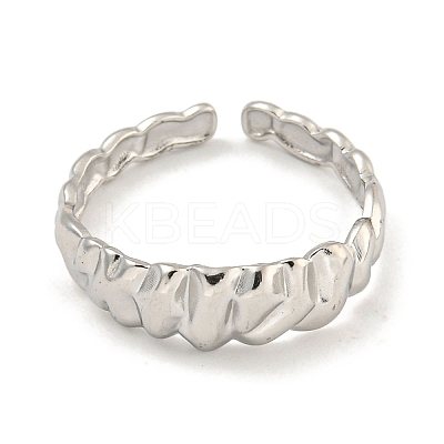 Non-Tarnish 304 Stainless Steel Open Cuff Ring for Women RJEW-A043-32P-1