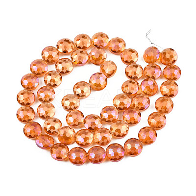 Electroplate Glass Beads Strands EGLA-Q084-14mm-04-1
