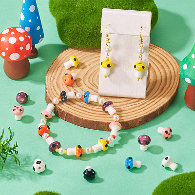 28Pcs 7 Colors Handmade Porcelain Beads PORC-TA0001-23-1