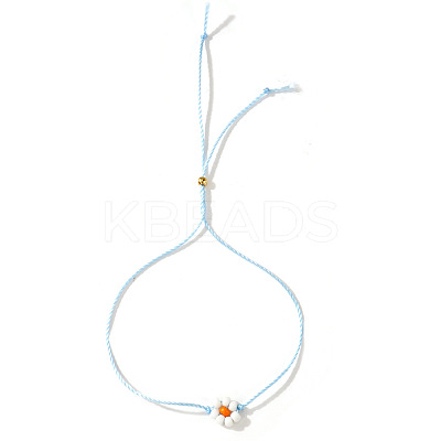 Daisy Charm Glass Seed Bead Slider Bracelets JL6020-8-1